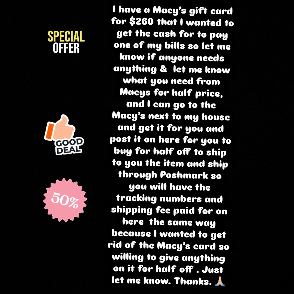 Let me know what you want for half price